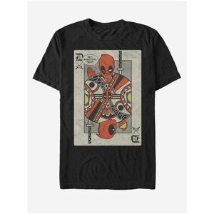 Čierne unisex tričko Marvel Deadpool Playing Card vyobraziť