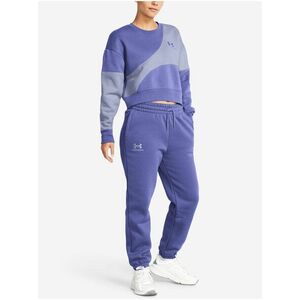 Fialové dámske tepláky Under Armour Essential Fleece Joggers-PPL vyobraziť