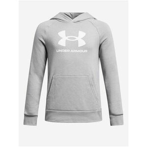 Svetlosivá chlapčenská mikina s kapucňou Under Armour UA Rival Fleece BL Hoodie vyobraziť