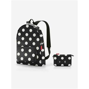 Čierny bodkovaný batoh Reisenthel Mini Maxi Rucksack Dots White vyobraziť