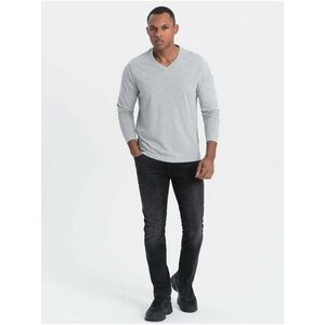 Svetlosivé pánske basic tričko Ombre Clothing vyobraziť