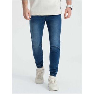 Tmavomodré pánske slim fit rifle Ombre Clothing vyobraziť