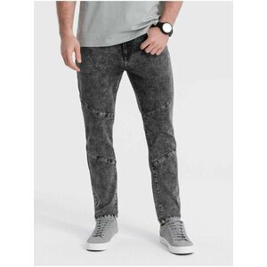 Sivé pánske slim fit rifle Ombre Clothing vyobraziť