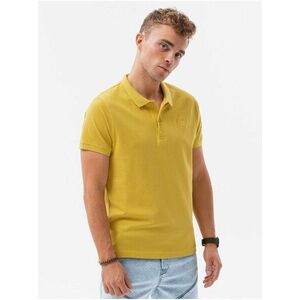 Žlté pánske polo tričko Ombre Clothing vyobraziť