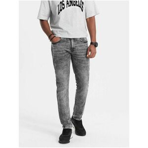 Sivé pánske slim fit rifle Ombre Clothing vyobraziť