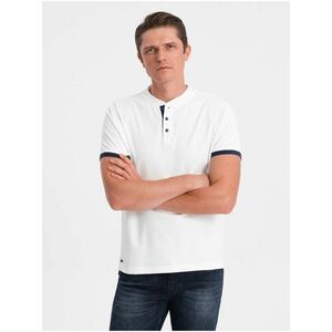 Biele pánske polo tričko Ombre Clothing vyobraziť