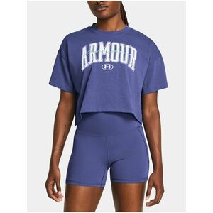 Fialové dámske tričko Under Armour UA HW Scripted WM Crop SS vyobraziť