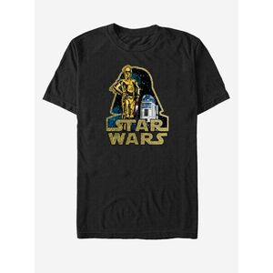 Čierne unisex tričko Star Wars Shiny Droids vyobraziť