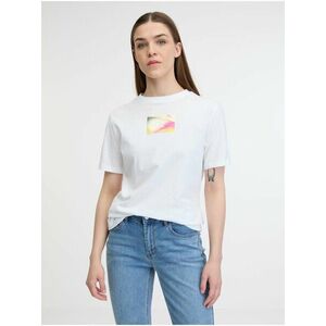 Biele dámske tričko Calvin Klein Illuminated Box Logo Slim Tee vyobraziť