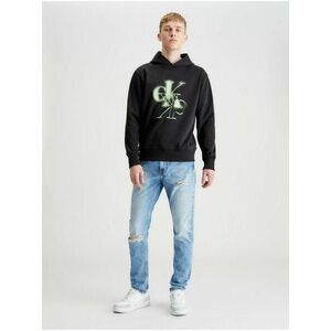 Čierna pánska mikina Calvin Klein Jeans Mirrored CK Logo Hoodie vyobraziť