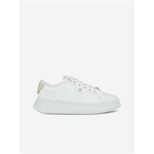 Biele dámske kožené tenisky Tommy Hilfiger Pointy Court Sneaker Hardware vyobraziť