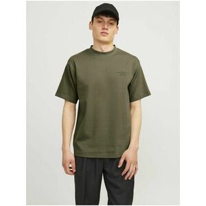 Khaki pánske tričko Jack & Jones vyobraziť