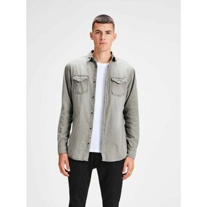 Sivá rifľová košeľa Jack & Jones vyobraziť