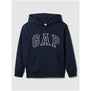 Tmavomodrá chlapčenská mikina s logom a fleece GAP vyobraziť