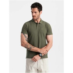 Zelené pánske basic polo tričko Ombre Clothing vyobraziť