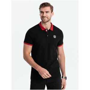 Čierne pánske polo tričko Ombre Clothing vyobraziť