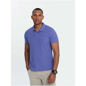 Fialové pánske basic polo tričko Ombre Clothing vyobraziť