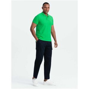 Zelené pánske basic polo tričko Ombre Clothing vyobraziť