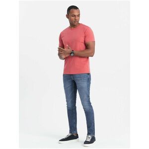 Koralové pánske basic tričko Ombre Clothing vyobraziť