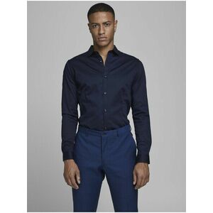 Tmavomodrá slim fit košeľa Jack & Jones Parma vyobraziť