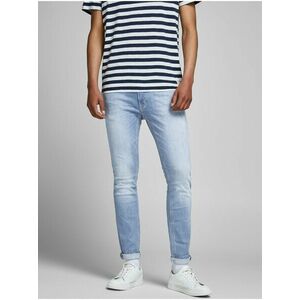 Svetlomodré skinny fit rifle Jack & Jones Liam vyobraziť