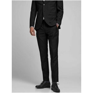 Čierne oblekové slim fit nohavice s prímesou vlny Jack & Jones Solaris vyobraziť