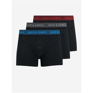 Sada troch čiernych boxeriek Jack & Jones vyobraziť