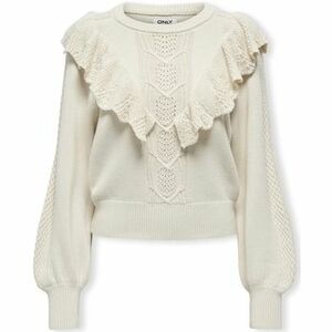 Svetre Only Cherry LS Ruffle Knit - Birch vyobraziť