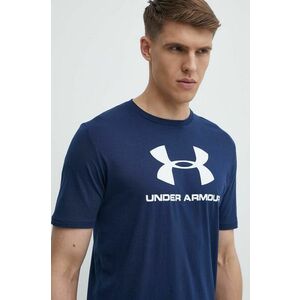 Tričko Under Armour 1329590-100, tmavomodrá farba, s potlačou vyobraziť