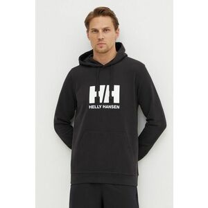 Bavlnená mikina Helly Hansen HH LOGO HOODIE pánska, čierna farba, s kapucňou, s nášivkou, 33977 vyobraziť