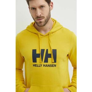 Bavlnená mikina Helly Hansen HH LOGO HOODIE pánska, žltá farba, s kapucňou, s nášivkou, 33977 vyobraziť