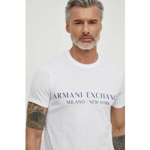 Tričko Armani Exchange pánske, biela farba, s potlačou, 8NZT72 Z8H4Z NOS vyobraziť