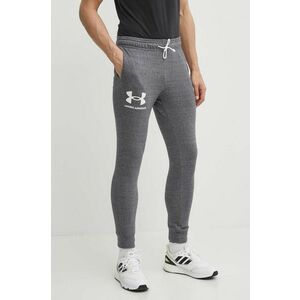 Tepláky Under Armour pánske, šedá farba, jednofarebné vyobraziť