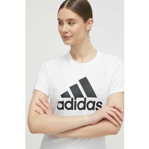 Bavlnené tričko adidas GL0649 biela farba, GL0649 vyobraziť