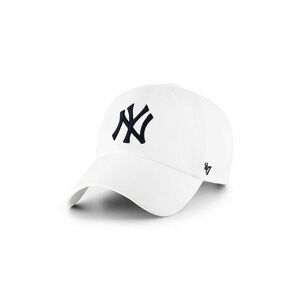 Bavlnená šiltovka 47 brand MLB New York Yankees biela farba, s nášivkou, B-RGW17GWS-WHA vyobraziť