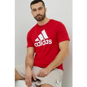 Bavlnené tričko adidas červená farba, s potlačou, IC9352 vyobraziť