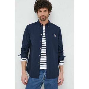 Bavlnená košeľa PS Paul Smith pánska, tmavomodrá farba, slim, s golierom button-down, M2R.599R.FZEBRA vyobraziť