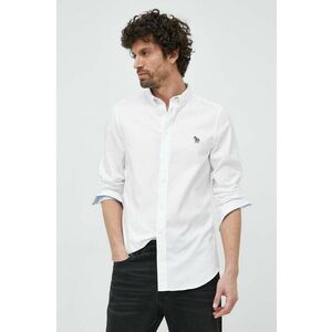 Bavlnená košeľa PS Paul Smith pánska, biela farba, slim, s golierom button-down, M2R.599R.FZEBRA vyobraziť