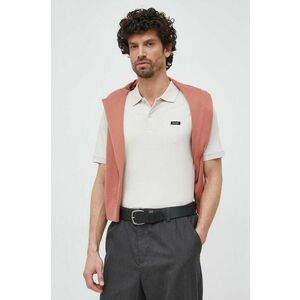 Polo tričko Calvin Klein pánske, béžová farba, jednofarebné, K10K111196 vyobraziť