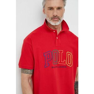 Bavlnené polo tričko Polo Ralph Lauren červená farba, s nášivkou vyobraziť