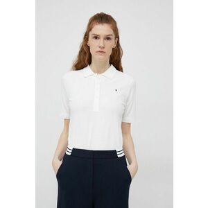 Polo tričko Tommy Hilfiger dámsky, biela farba, WW0WW37820 vyobraziť