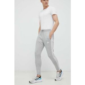 Tréningové nohavice adidas Essentials šedá farba, melanžové, IC0046 vyobraziť