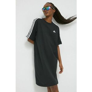 Bavlnené šaty adidas čierna farba, mini, oversize, HR4923 vyobraziť