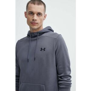 Tepláková mikina Under Armour šedá farba, s kapucňou, jednofarebná, 1373353 vyobraziť