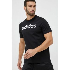 Bavlnené tričko adidas čierna farba, s potlačou, IC9274 vyobraziť