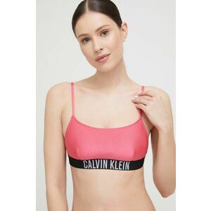 Plavková podprsenka Calvin Klein fialová farba, jemne vystužený košík vyobraziť