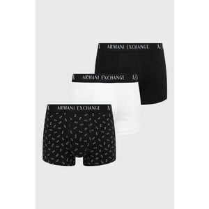 Boxerky Armani Exchange 3-pak pánske, čierna farba vyobraziť