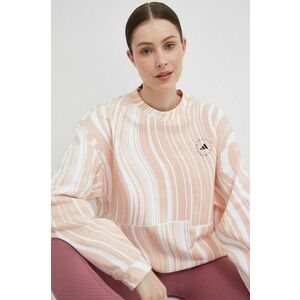 Bavlnená mikina adidas by Stella McCartney dámska, oranžová farba, vzorovaná vyobraziť