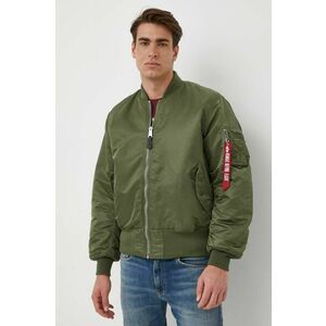 Obojstranná bunda bomber Alpha Industries MA-1 100101.01, pánska, zelená farba, prechodná vyobraziť