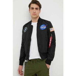 Obojstranná bunda bomber Alpha Industries 186101.03-Black, pánska, čierna farba, prechodná vyobraziť